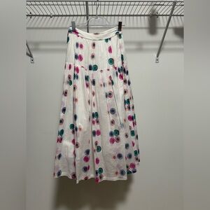 Chloe Multicolor Abstract Print Logo Midi Skirt Size 14